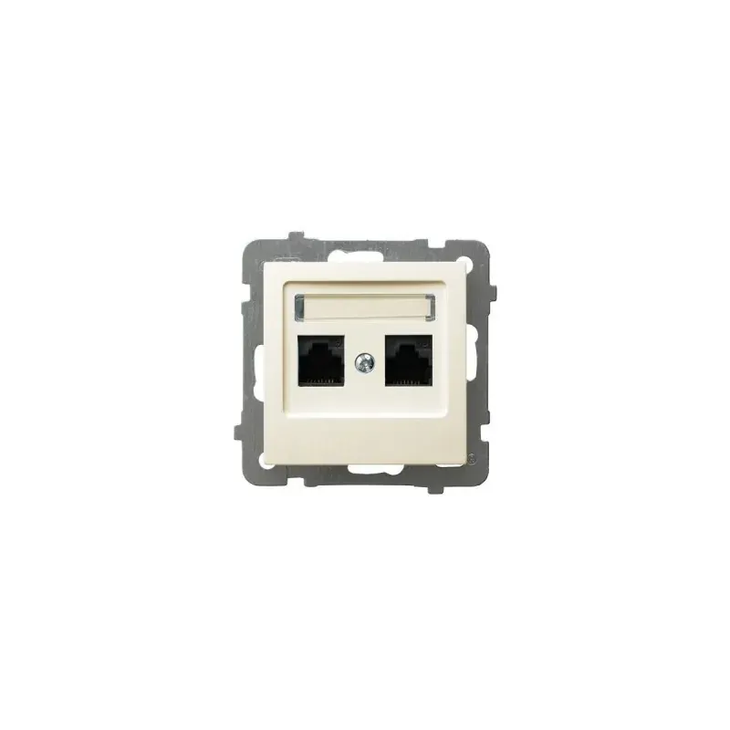 Gniazdo komputerowe podwójne białe RJ45 kat. 5e GPK-2G/K/m/27 AS OSPEL Popularny