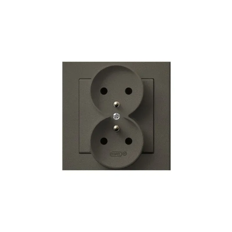 Oferta Gniazdo podwójne z uziemieniem z ramką czekoladowy metalik SONATA GP-2RZ/40 OSPEL