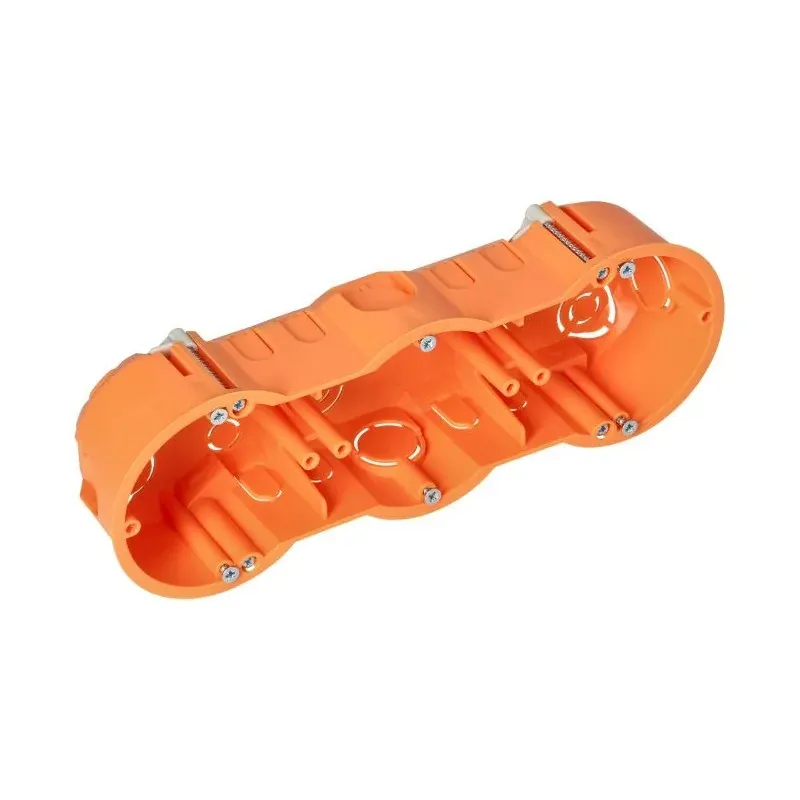 Wyprzedaż OR-JB-13813/3 Puszka podtynkowa potrójna pomarańczowa płytka fi 60 mm do ścian karton gips ORNO