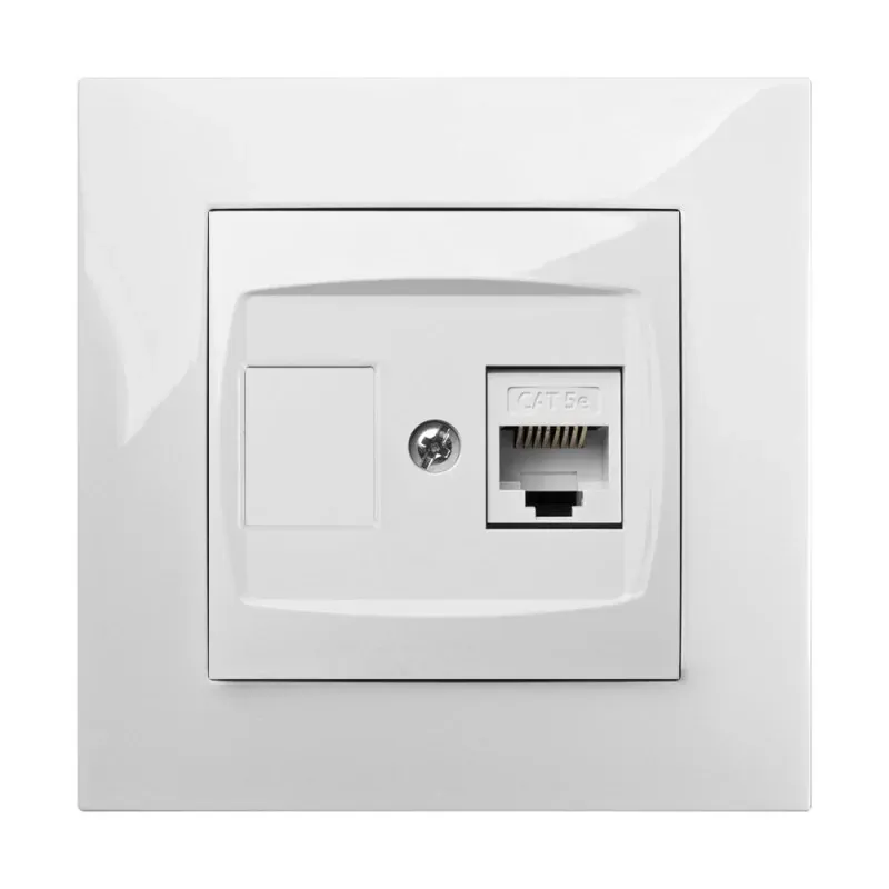 Wyprzedaż Białe gniazdo komputerowe informatyczne RJ45 kat.5E CARLA 1748-00 ELEKTRO-PLAST