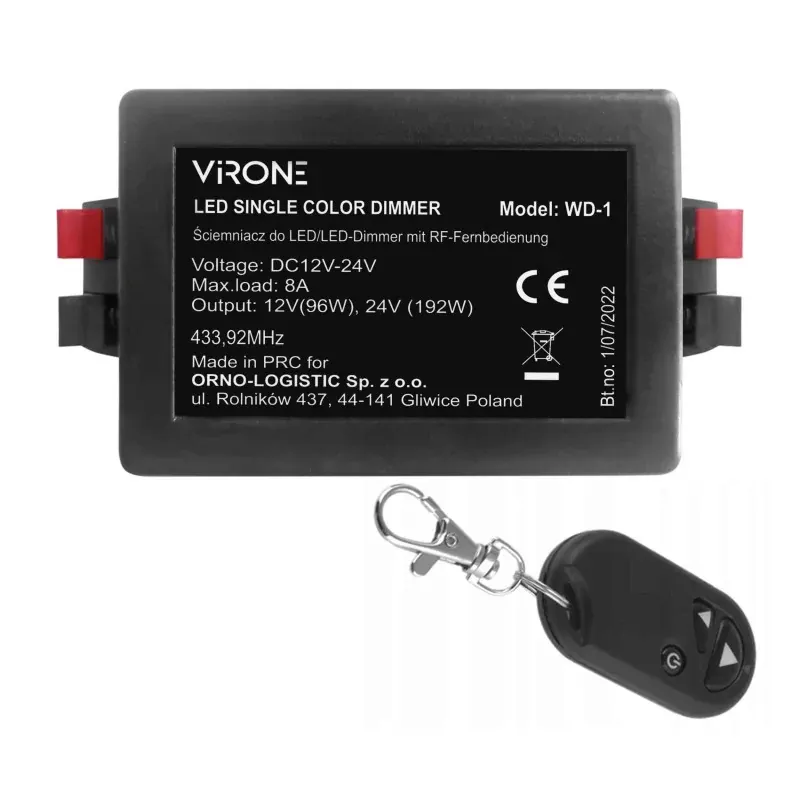 Zamów dziś Ściemniacz do LED 12-24VDC RF z pilotem WD-1 ORNO