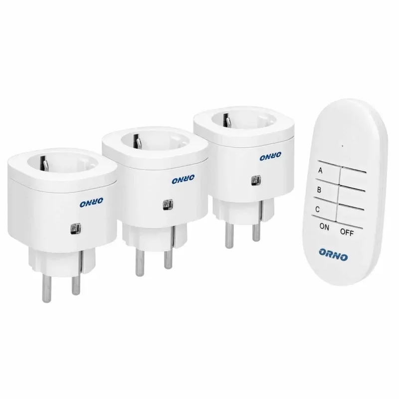 Ekspresowa dostawa Zestaw bezprzewodowych mini gniazd sterowanych wersja schuko + pilot 3+1 OR-GB-438(GS) ORNO