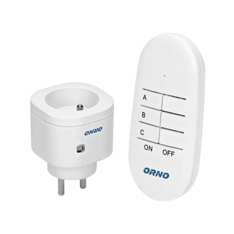 Bezprzewodowe gniazdo mini sterowane pilotem 1+1 OR-GB-440 ORNO Do wyczerpania zapasów