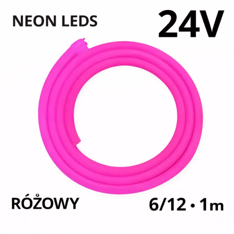 Neon Leds 6/12 24V Neon LED Różowy 1M N24005 Cena promocyjna