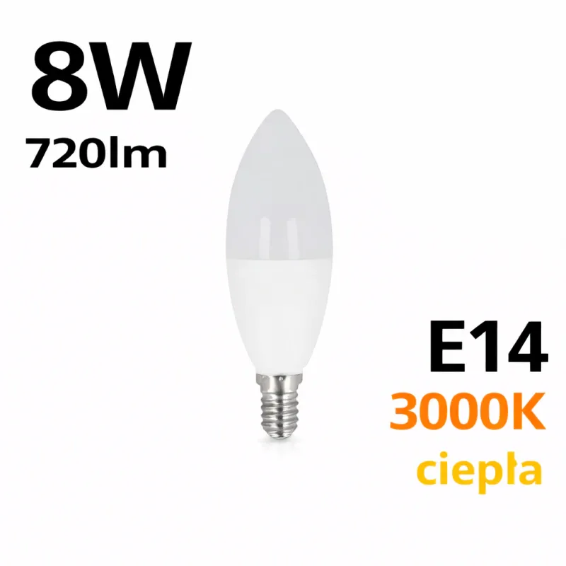 Dodaj do koszyka Ledom E14 8W 3000K 720Lm 220-240V C37