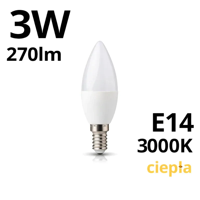 Sprawdź teraz Żarówka Led C30 Candle E14 3W 3000K 270Lm