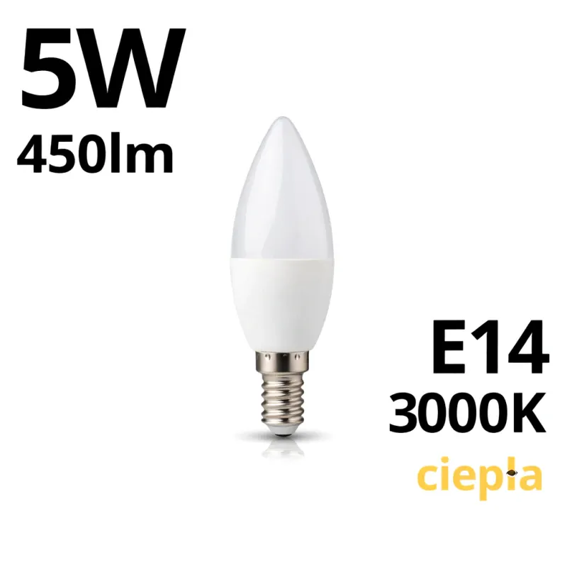 Żarówka Led C30 Candle E14 5W 3000K 450Lm Oferta limitowana