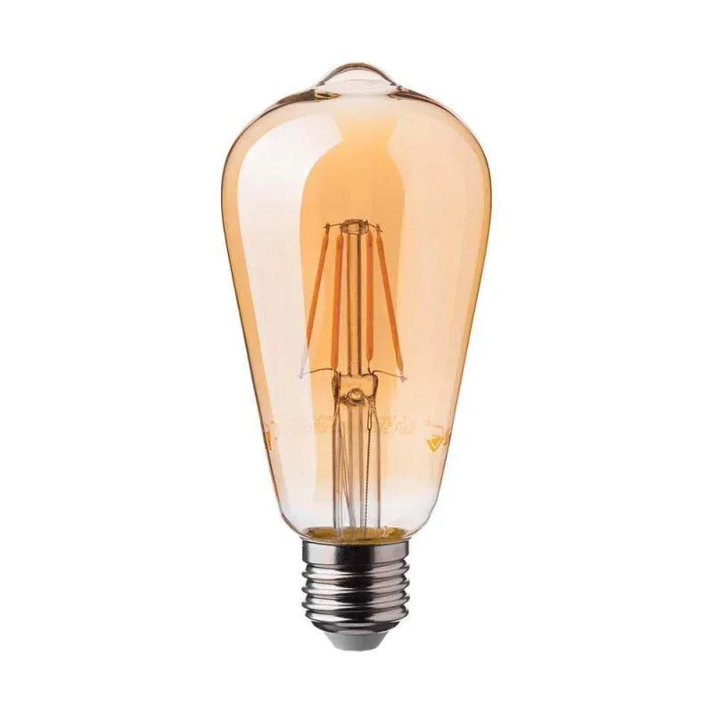Taniej Żarówka Led V-Tac 6W E27 Filament Bursztyn St64 Vt-1966 2200K 500Lm