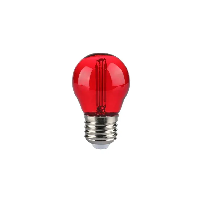 Wysoka jakość Żarówka Led V-Tac 2W Filament E27 Kulka G45 Kolor Vt-2132 Czerwony 60Lm
