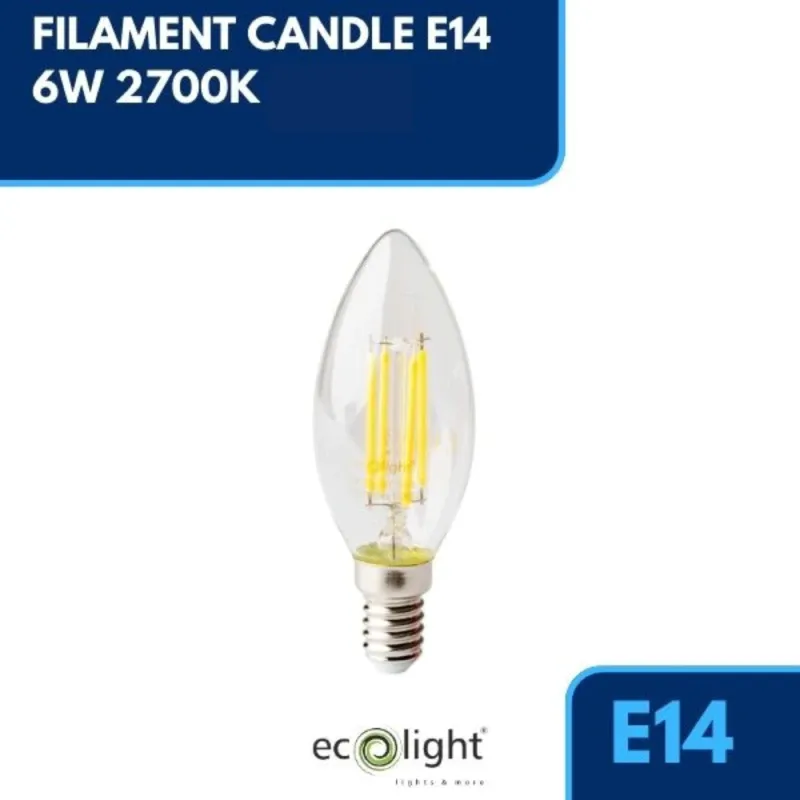 Filament Candle E14 6W 2700K 720Lm Oferta limitowana