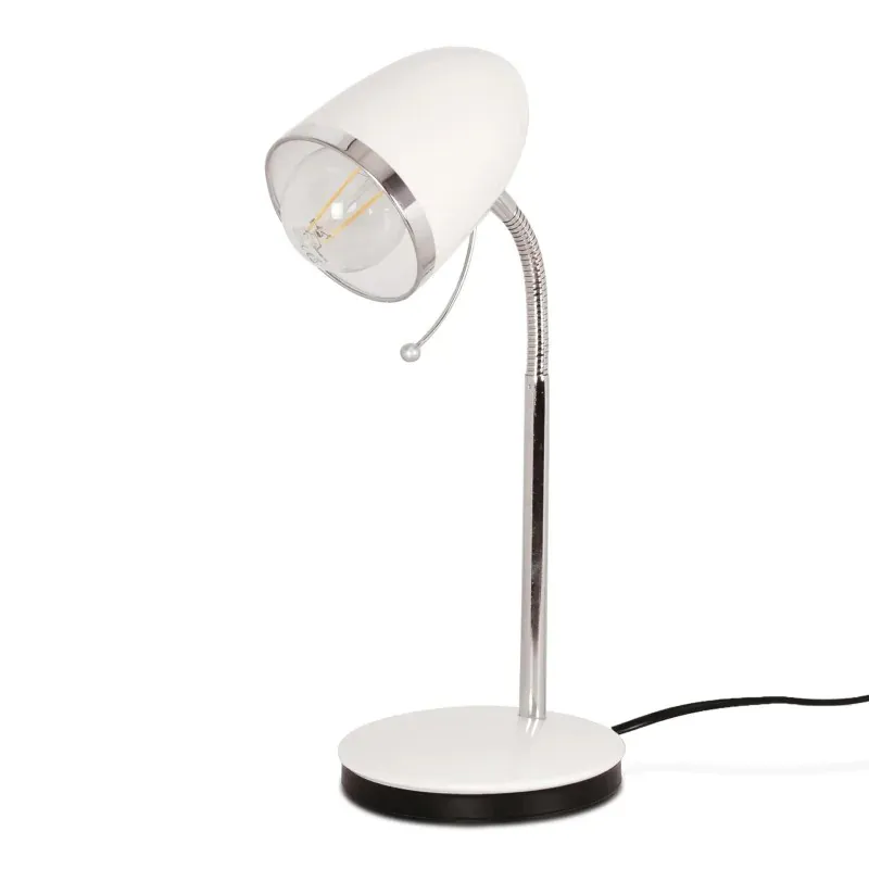 Lampka Na Biurko Biała K-Mt-200 Z Serii Kajtek 1Xe27 Ostatnie sztuki