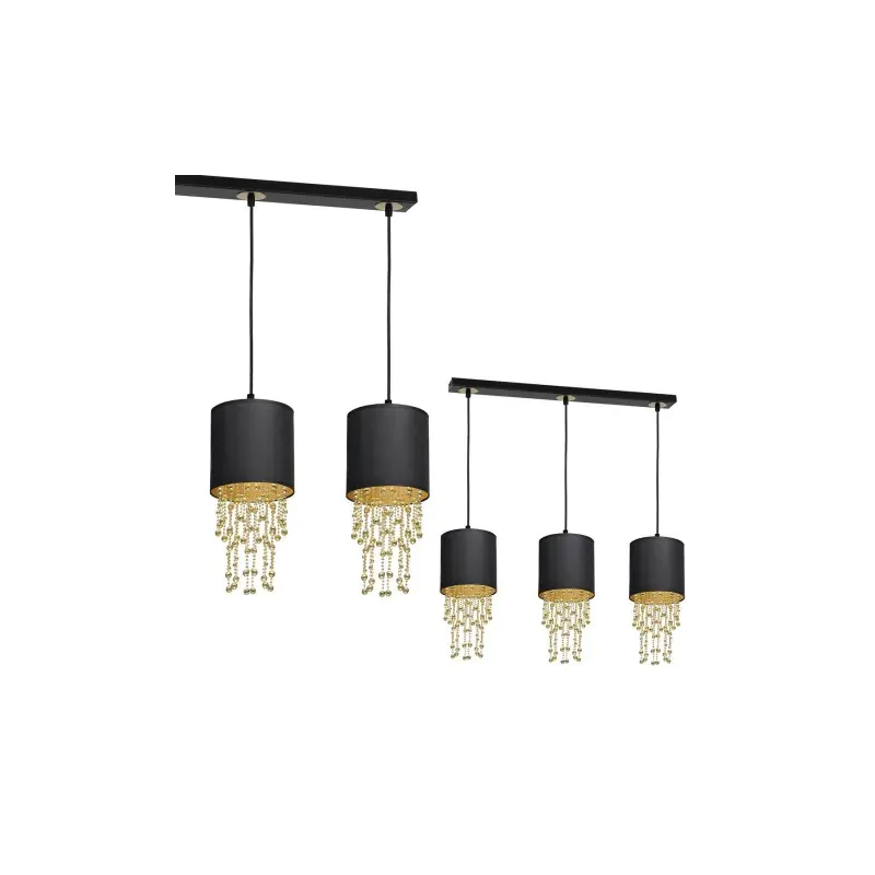 Dostępne od ręki Lampa Wisząca Almeria Black/Gold 3Xe27