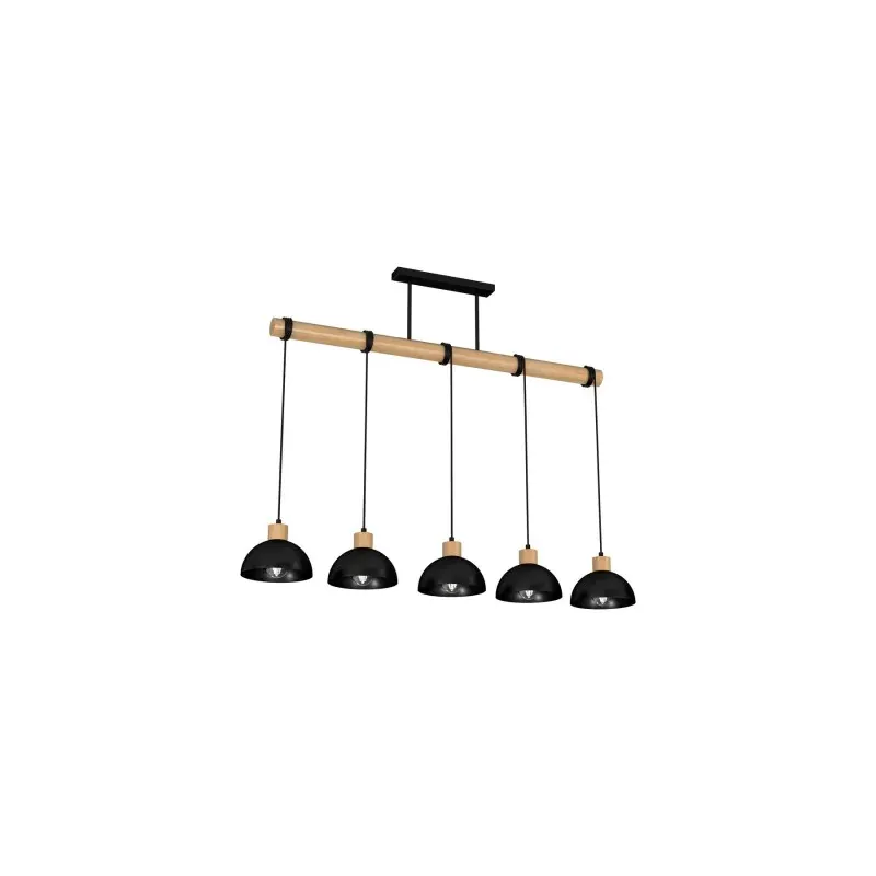 Ograniczona ilość Lampa Wisząca Erik Black/Wood 5Xe27