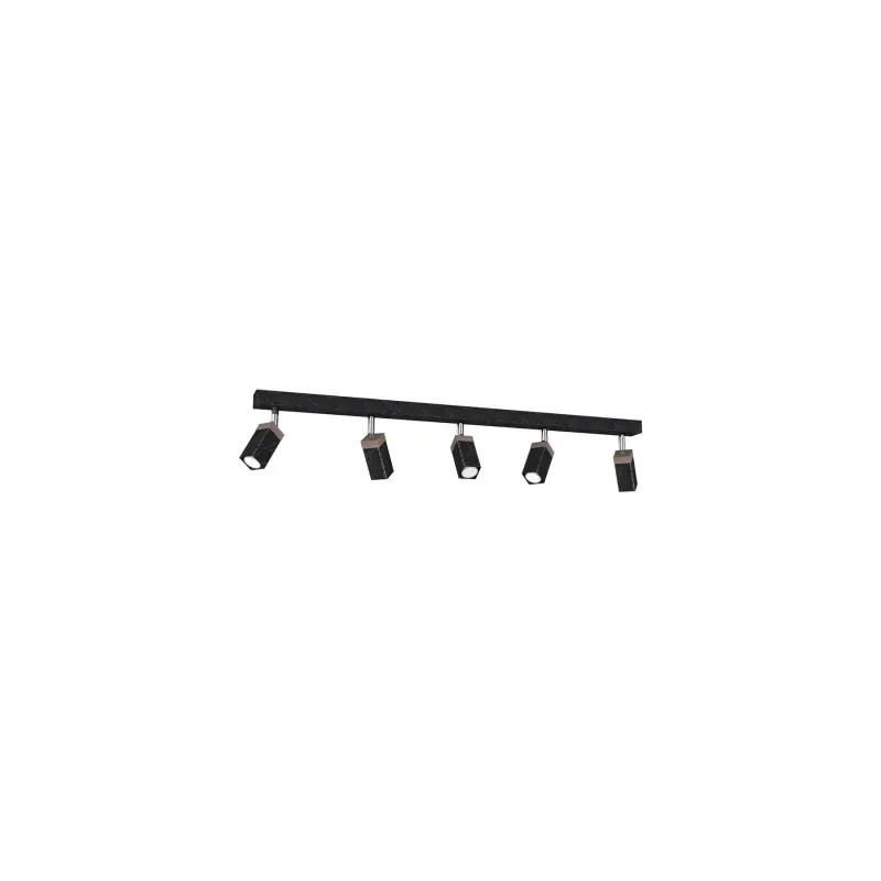 Taniej Lampa Sufitowa Solo Sawn Black / Patinated Wood 5X Mini Gu10