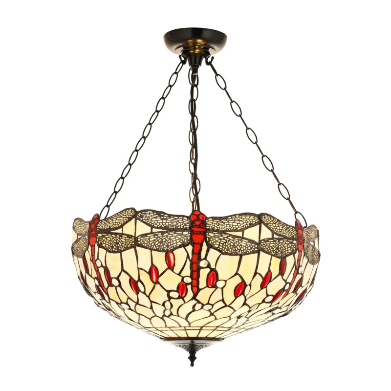 Darmowy zwrot Lampa wisząca witrażowa Tiffany 1122513 z serii Interiors 1900
