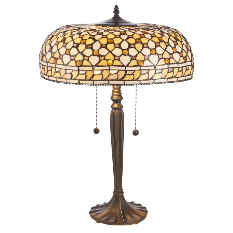 Lampa stołowa witrażowa Tiffany 1121782 z serii Interiors 1900 Hit cenowy