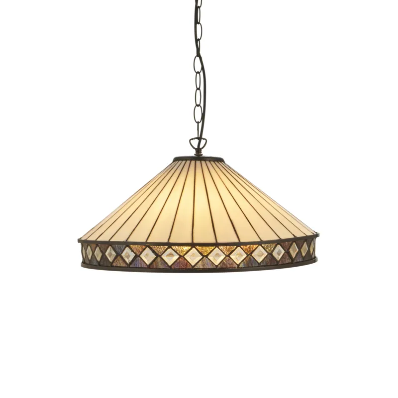 Lampa wisząca witrażowa wielokolorowa 1119613 z serii Tiffany Łatwy zwrot