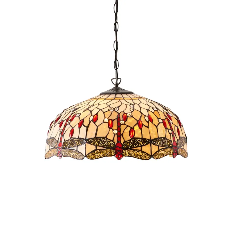 Wysoka jakość Lampa wisząca witrażowa wielokolorowa 640793 z serii TIFFANY