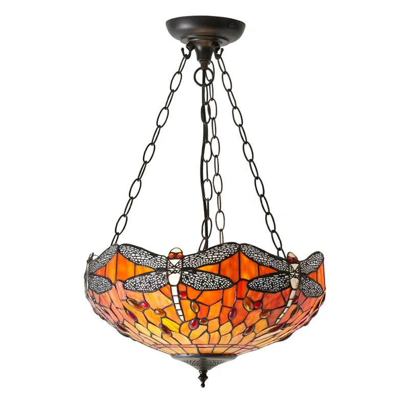 Nowy Lampa wisząca witrażowa wielokolorowa 640763 z serii Tiffany