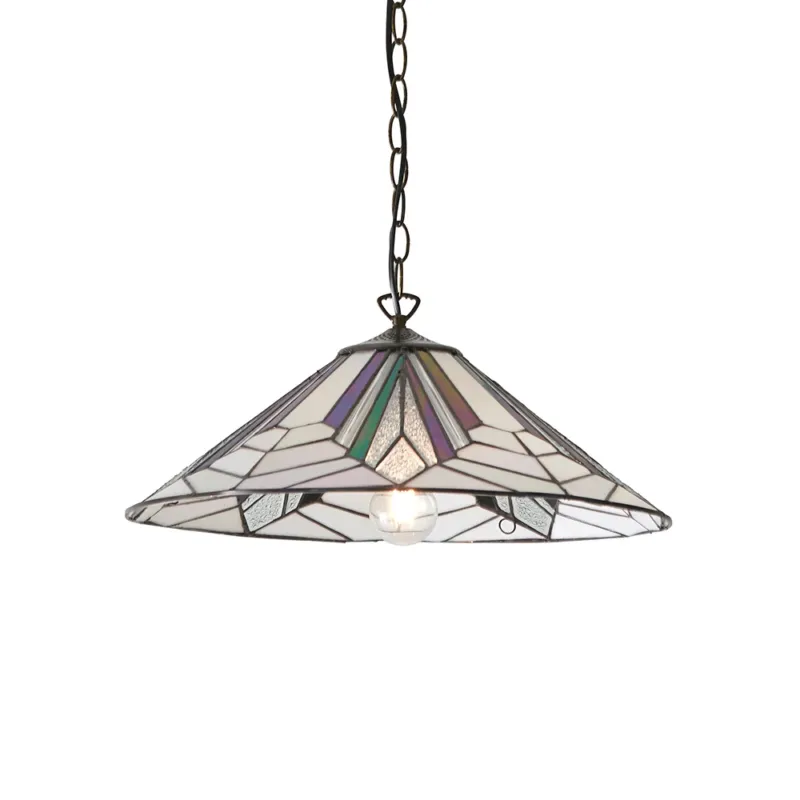 Okazja Lampa wisząca witrażowa kolorowa E27 6393860W z serii Tiffany