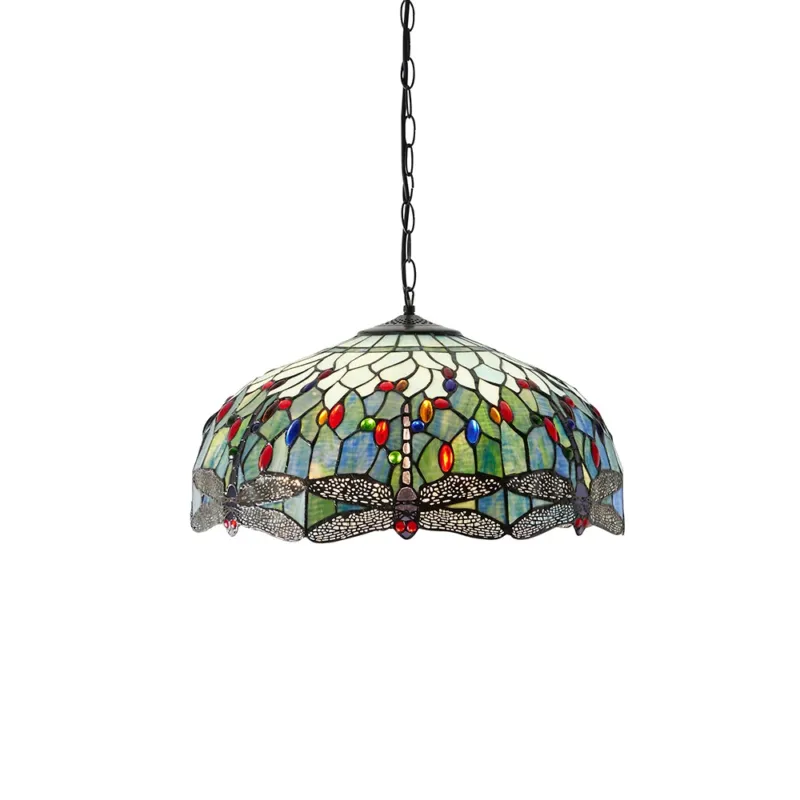Ekspresowa dostawa Lampa wisząca witrażowa wielokolorowa 661483 z serii Tiffany