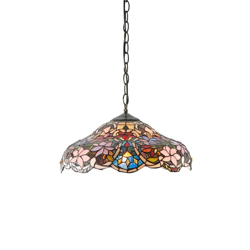 Wyprzedaż Lampa wisząca witrażowa wielokolorowa 6432560W z serii Tiffany