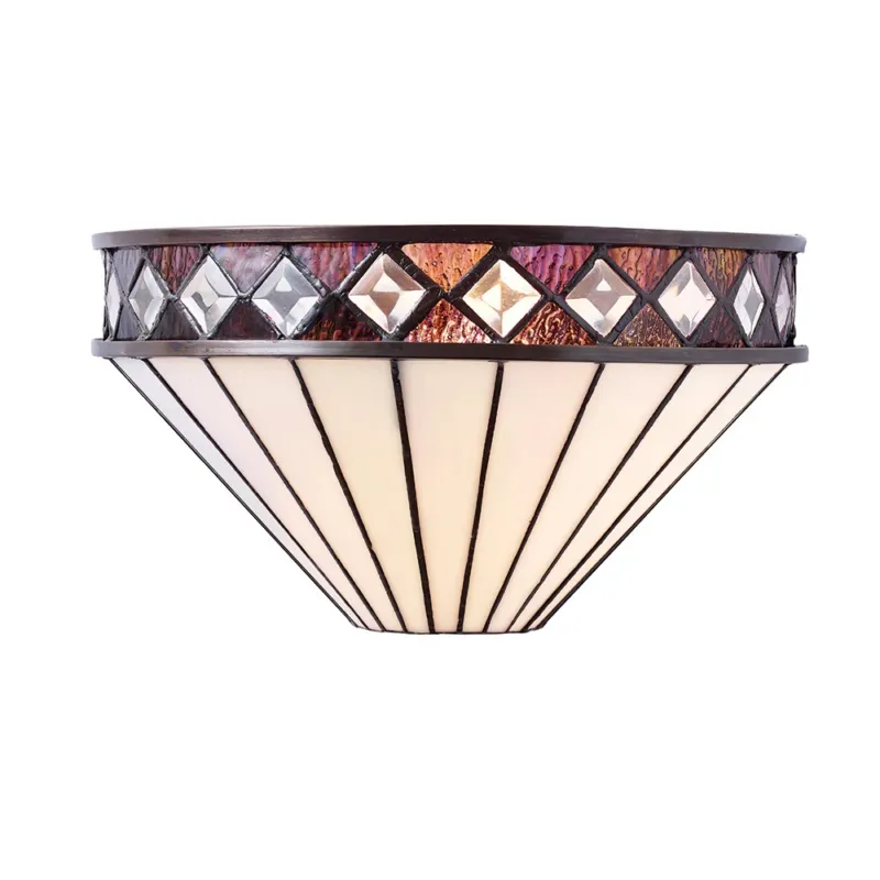 Kinkiet witrażowy Tiffany półokrągły 6414940W z serii Interiors 1900 Szybka wysyłka