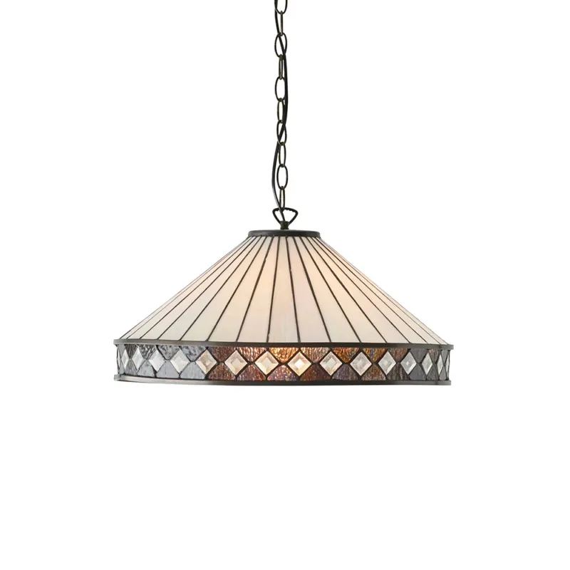 Cena promocyjna Lampa wisząca witrażowa kolorowa 6414760W z serii Tiffany