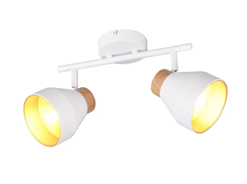 Zamów dziś Reflektor 2 metalowe klosze białe VALENTIN R81922031 - RL