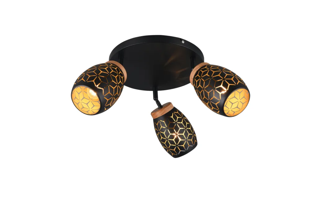 Do wyczerpania zapasów Lampa sufitowa plafon na 3 reflektory czarny BIDAR R61573380 - RL