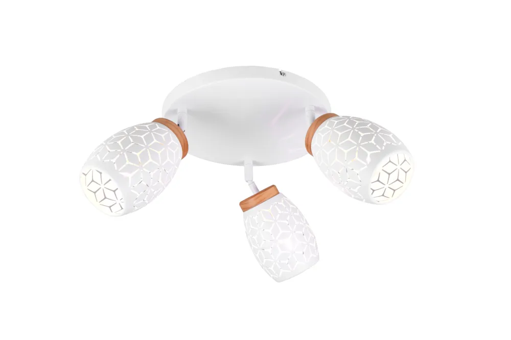 Wyjątkowa oferta Lampa sufitowa plafon na 3 reflektory biały BIDAR R61573331 - RL