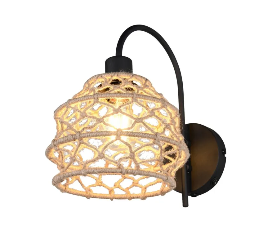 Tylko do końca tygodnia Kinkiet czarny + naturalny BOHO HIVE R21681736 - RL