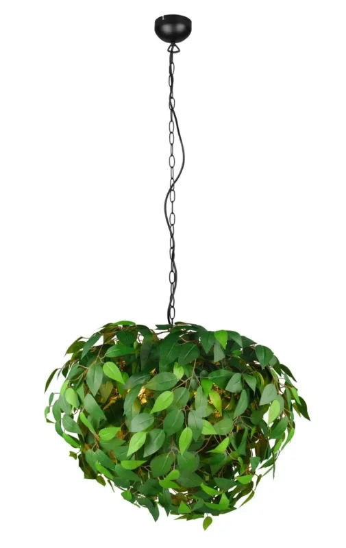 Lampa wisząca zielone listki czarny stelaż E27 LEAVY R10464015 - RL Wyprzedaż