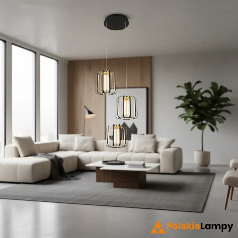 Lampa wisząca potrójna XARA czarno-złoty 9210-0310 - Aviano Lighting Rabat