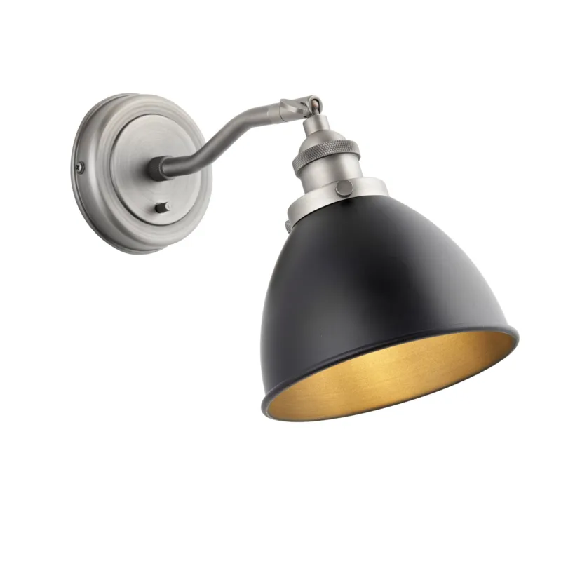 Kinkiet metalowy czarny z mosiężnym wnętrzem 98751 z serii Franklin - Endon Lighting Cena promocyjna