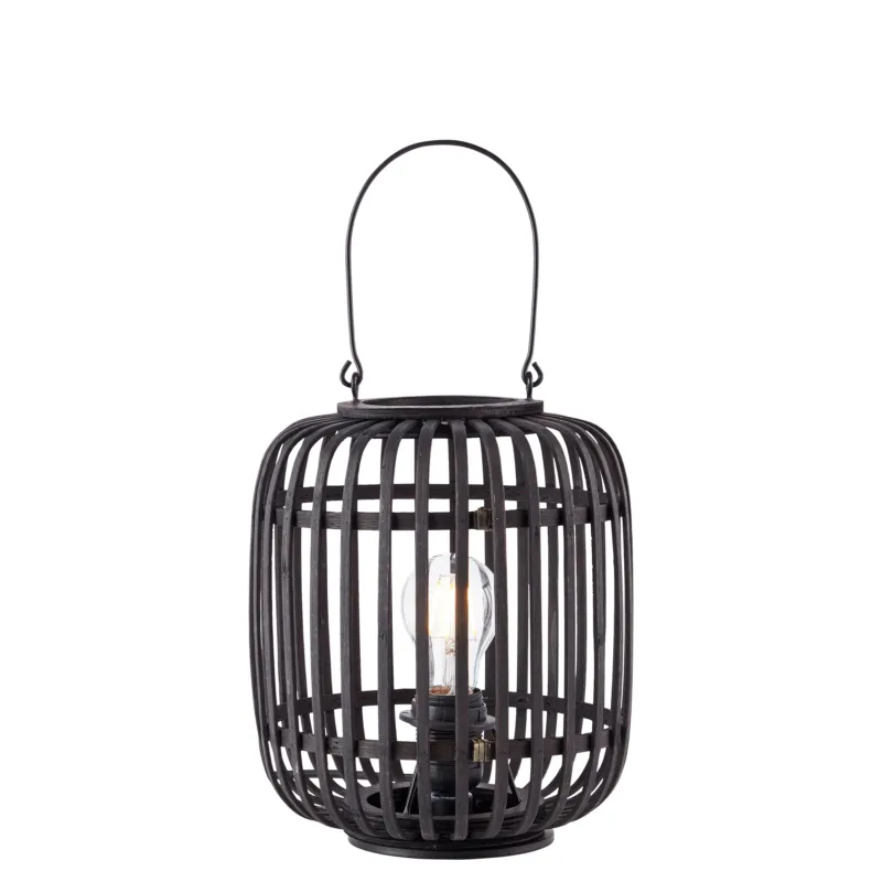 Lampa stołowa czarna drewniana ażurowa 101674 z serii Mathias - Endon Lighting Szybka wysyłka