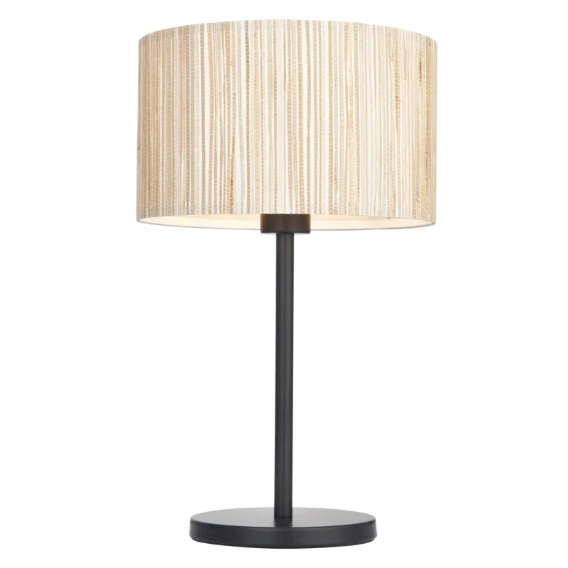Bezpieczna płatność Lampa stołowa czarna z teksturowanym abażurem 101693 z serii Longshore - Endon Lighting