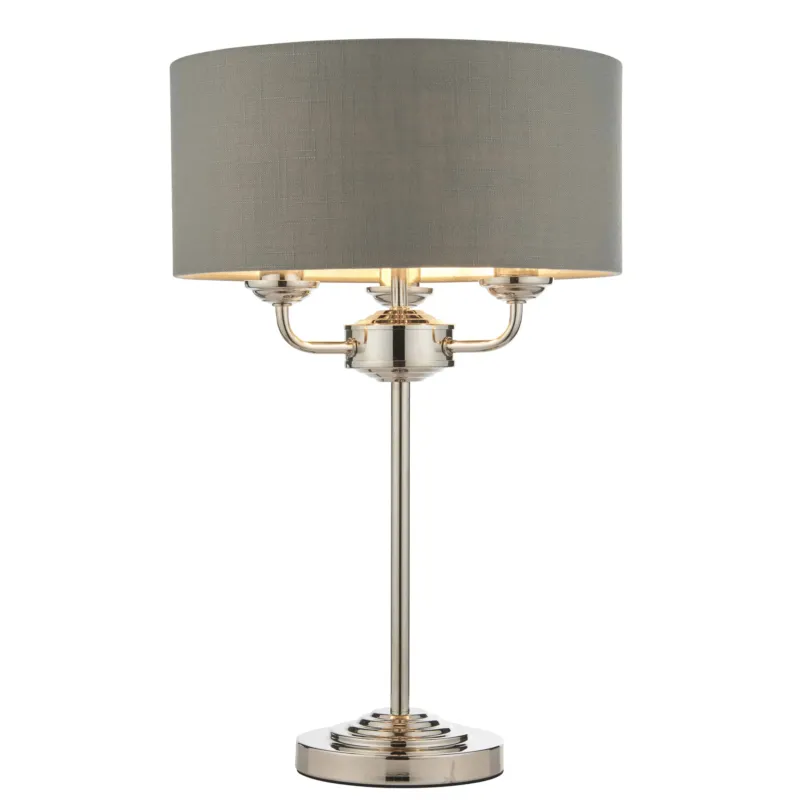 Kup teraz Lampa stołowa metalowa szara 3-punktowa 99149 z serii Highclere - Endon Lighting
