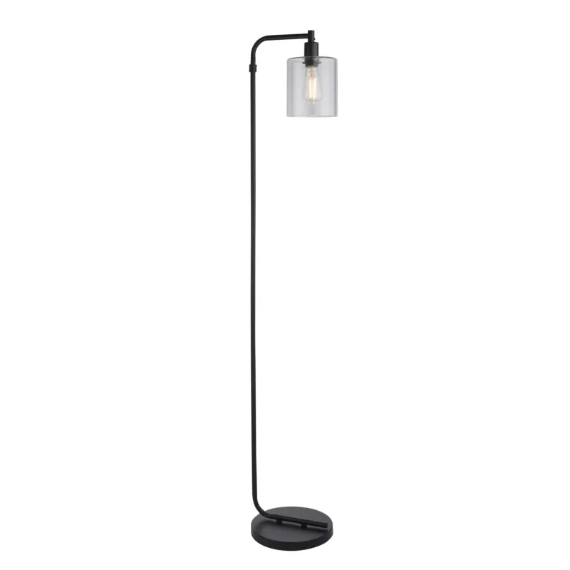 Oferta Lampa podłogowa czarna metalowa ze szklanym kloszem 95456 z serii Toledo - Endon Lighting