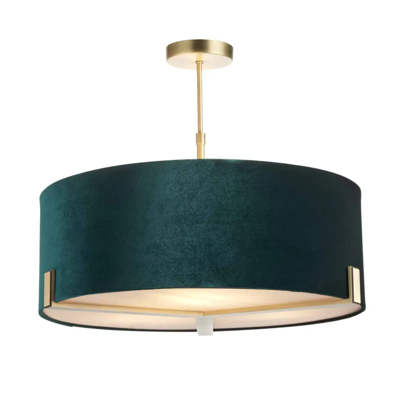 Lampa wisząca zielona welurowa 3-punktowa 95839 z serii Hayfield - Endon Lighting Tylko do końca tygodnia