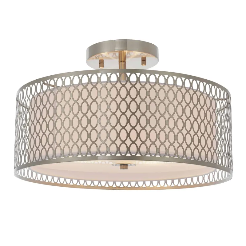 Wyprzedaż Lampa sufitowa srebrna metalowa z tkaniną 3-punktowa 81966 z serii Cordero - Endon Lighting