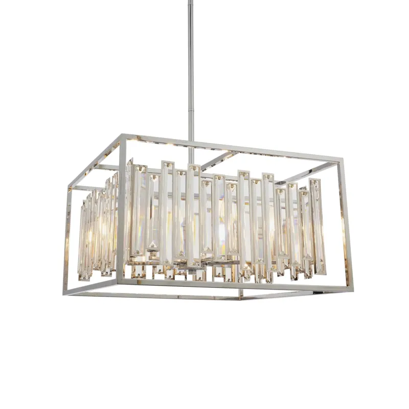 Lampa wisząca chromowana prostokątna 6-punktowa 81931 z serii ACADIA - Endon Lighting Hit cenowy