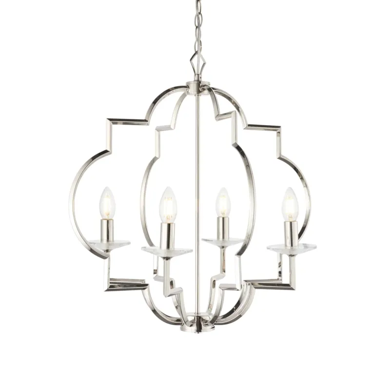 Wysoka jakość Lampa wisząca metalowa srebrna 4-punktowa 81915 z serii Garland - Endon Lighting