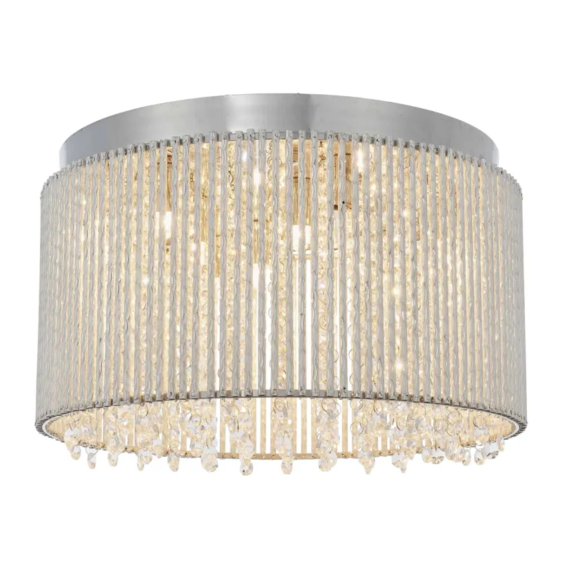 Plafon okrągły srebrny kryształowy 10-punktowy 81980 z serii Galina - Endon Lighting Darmowy zwrot