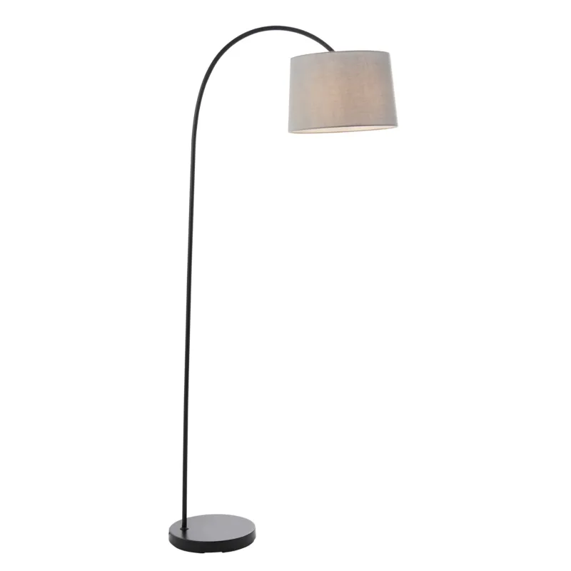 Dodaj do koszyka Lampa podłogowa czarna metalowa z szarym abażurem 78163 z serii Carlson - Endon Lighting