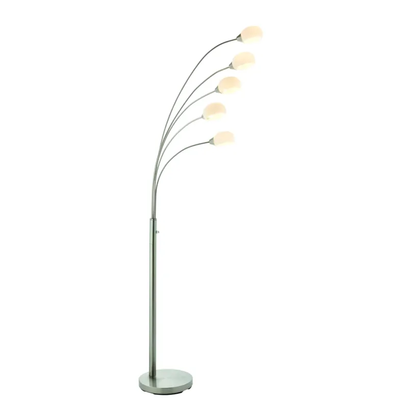 Wysoka jakość Lampa podłogowa metalowa srebrna 5-punktowa 76568 z serii JASPA - Endon Lighting