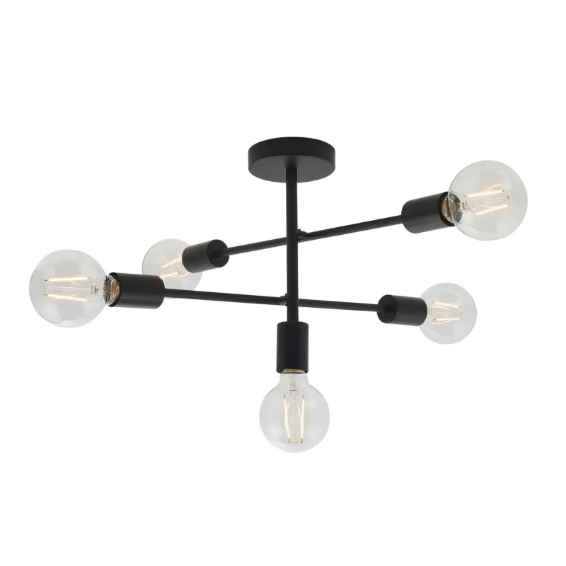 Lampa sufitowa czarna metalowa 5-punktowa 79502 z serii Studio - Endon Lighting Bezpieczna płatność