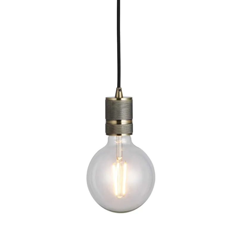 Lampa wisząca mosiężna industrialna 1-punktowa 76587 z serii Urban - Endon Lighting Ostatnia szansa