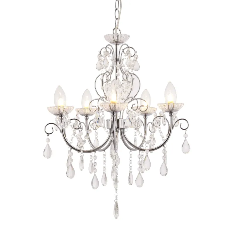 Nowość Żyrandol chromowany kryształowy 5-punktowy 61384 z serii Tabitha - Endon Lighting