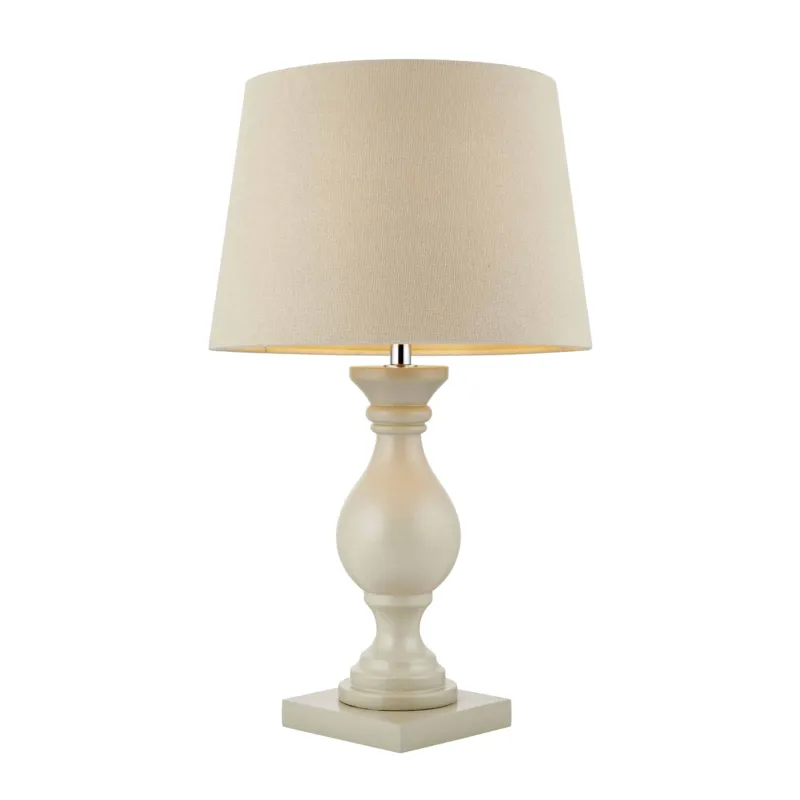 Lampa stołowa kremowa drewniana z tkaninowym kloszem MARSHAM-TLTA z serii MARSHAM - Endon Lighting Tylko do końca tygodnia